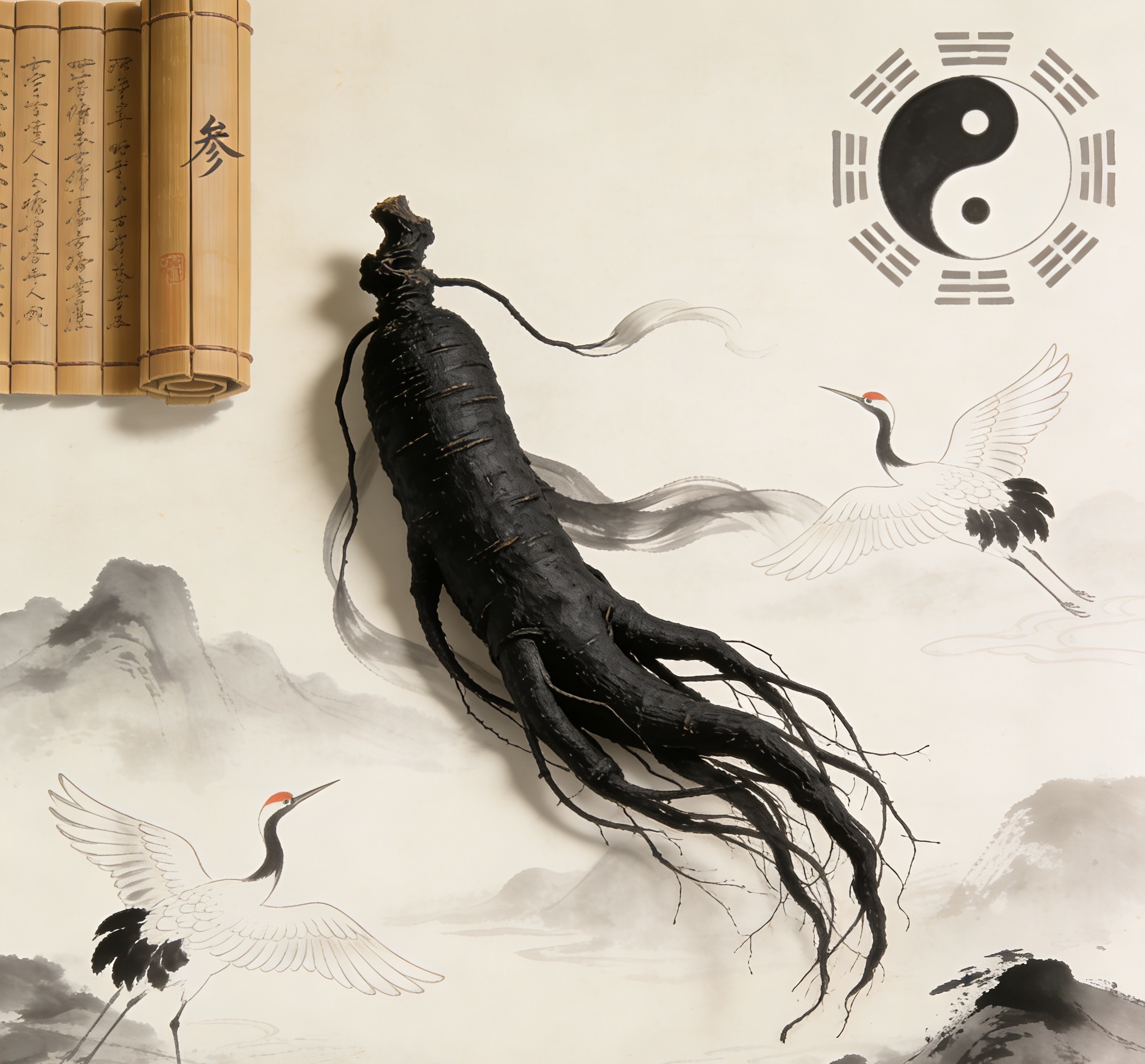 黑参的养生哲学：守其黑以顺道，知其白以济人